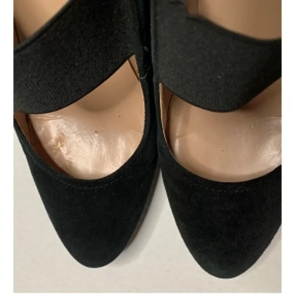 TAHARI Black Suede Wedge Heels